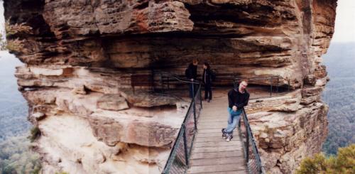 Kenig standing at the Three Sisters rock formation