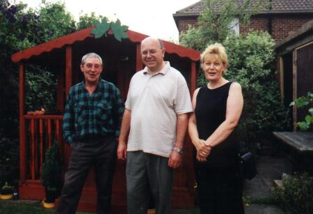 My Dad, Stan, with Steve &
Carole, hanging out 
in the family 'grounds'.