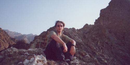 Taking a Breather after scaling the rocks around Jima.