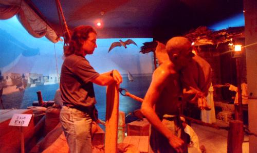 A sea scene inside the Dubai Fort Museum.