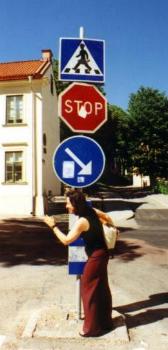When in Uppsala...
BTW:Does no-one think
it strange to see 'stop' 
on a Swedish road sign?